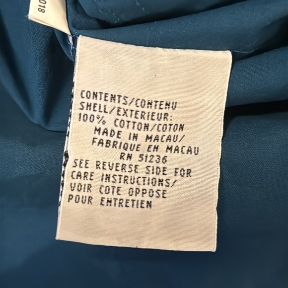 LL Bean Blue Cotton Long Sleeve Full Zip Pockets Hooded Jacket Size large - Picture 8 of 10